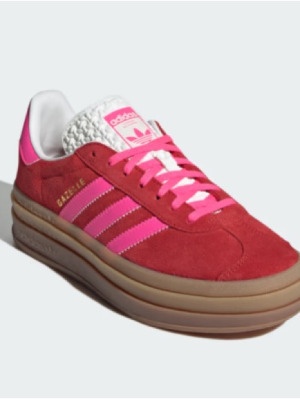 Adidas Gazelle Bold Women's Collegiate  Red and Lucid Pink Sneakers